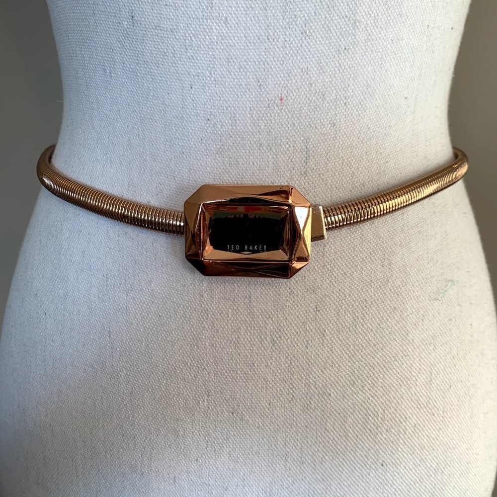 Ted Baker Rose Gold Metal Link Waist Belt